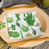 Restaurantware 13 Inch Paper Luncheon Napkins 500 Cactus Design Printed Napkins - 3-Ply Textured Edges White Paper Decorated Napkins Soft And Strong For Parties Or Catering Events view 3