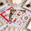 Restaurantware 13 Inch Paper Luncheon Napkins 500 Merry Christmas Design Printed Napkins - 3-Ply Textured Edges White Paper Decorated Napkins Soft And Strong For Parties Or Catering Events view 3