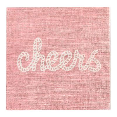 Restaurantware 13 Inch Paper Luncheon Napkins 500 Cheers Rope Design Printed Napkins - 3-Ply Textured Edges Pink Paper Decorated Napkins Soft And Strong For Parties Or Catering Events
