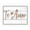 Stupell Industries Rustic Minimal Te Amo White Planked Spanish Typography Grey Framed Wall Art, 11 x 14, Design by Artist Daphne Polselli view 1
