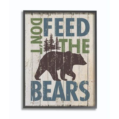 Stupell Industries Don't Feed The Bears Black Framed Wall Art, Multi-Color