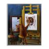 Stupell Industries Cat Confidence Self Portrait as a Tiger Funny Painting Grey Framed Wall Art, 16 x 20, Design By Artist Lucia Heffernan view 1