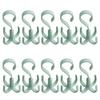 MroMax Hook Clips Buckle Rotatable 4 Hangers for Bag Tie Scarf Hat Belt Shoes ABS Nordic Green 10pcs view 1