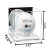 Better Display Cases Acrylic Volleyball Display Case with Mirror Case, Silver Risers and White Base (B02/A027) view 2