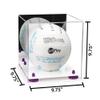 Better Display Cases Acrylic Volleyball Display Case with Mirror Case, Purple Risers and White Base (B02/A027) view 2