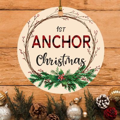 Anchor Ornament Personalized New Job Christmas Ornament 2025 for Co-Worker 3"