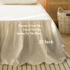 BISELINA French Linen Bed Skirt with Pleated Frills 22-Inch Tailored Drop Natural Flax Cotton Blend Dust Ruffle Soft Cozy Farmhouse Bedding (22" Full, White) view 4