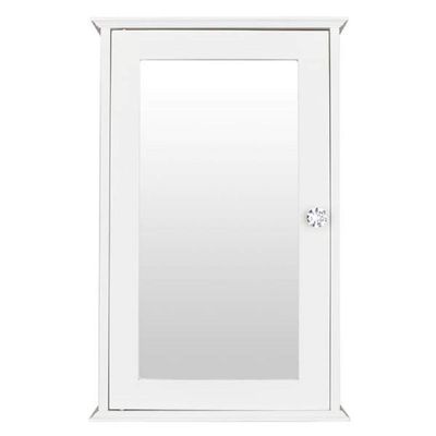 NewMultis Bathroom Cabinet Single Door Mirror Indoor Bathroom Wall Mounted Cabinet Shelf White