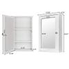 NewMultis Bathroom Cabinet Single Door Mirror Indoor Bathroom Wall Mounted Cabinet Shelf White view 2