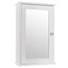NewMultis Bathroom Cabinet Single Door Mirror Indoor Bathroom Wall Mounted Cabinet Shelf White view 3