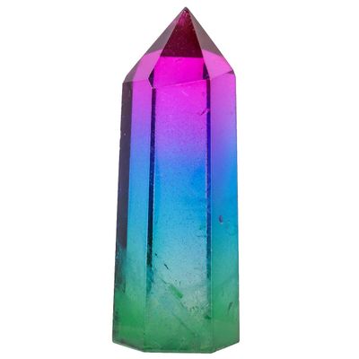 Rockcloud Rock Quarz Crystal Titanium Coated Healing Crystal Point Wand
