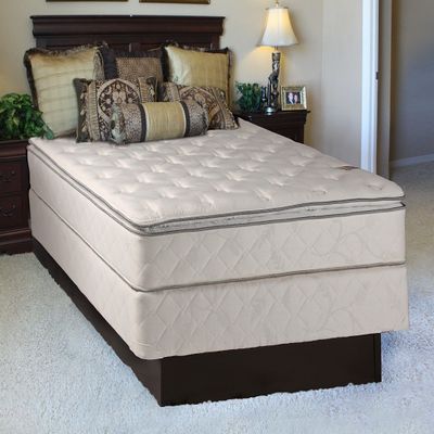 Dream Solutions USA Dream Sleep Sunset Plush Full Innerspring PillowTop Mattress Set with Mattress Cover Protector - Fully Assembled, Orthopedic and Longlasting Comfort