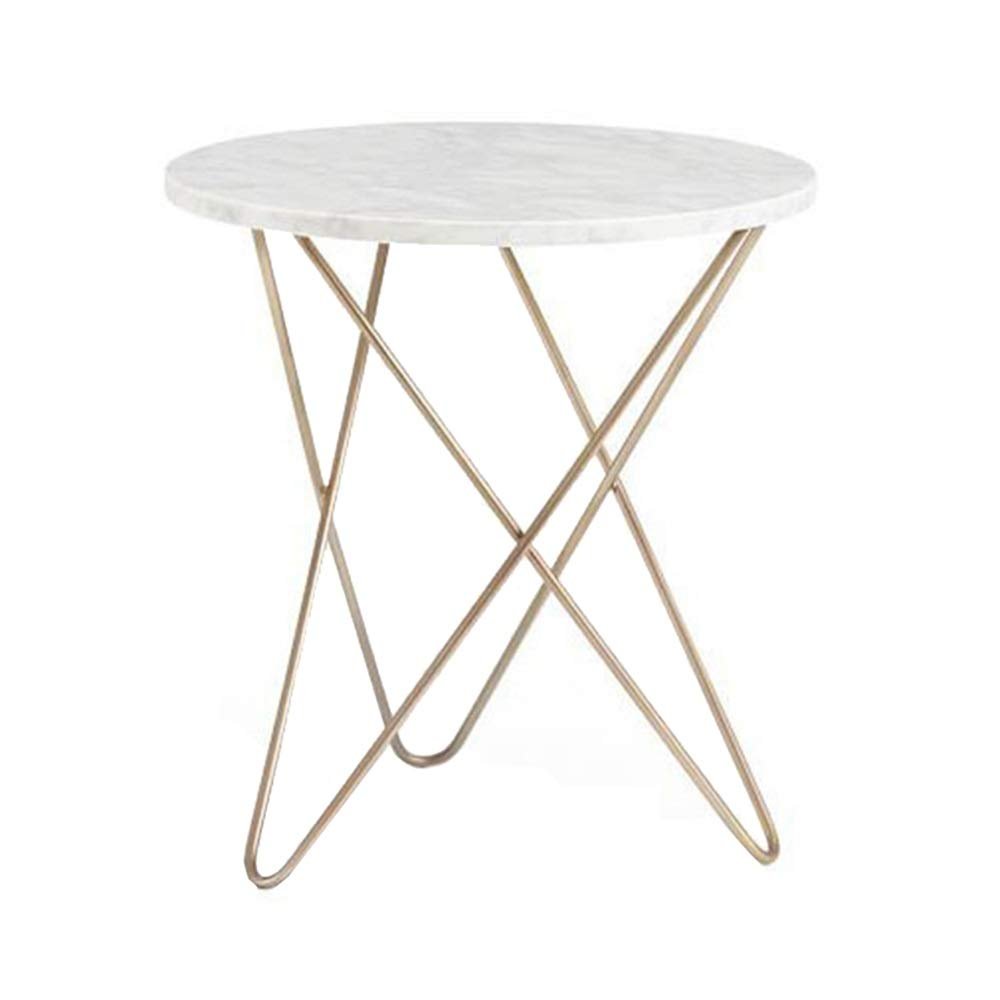 Tables WFF Metal Marble Side, Coffee Shop Small Round Coffee Bedside, Size Optional (Size : 606060cm)