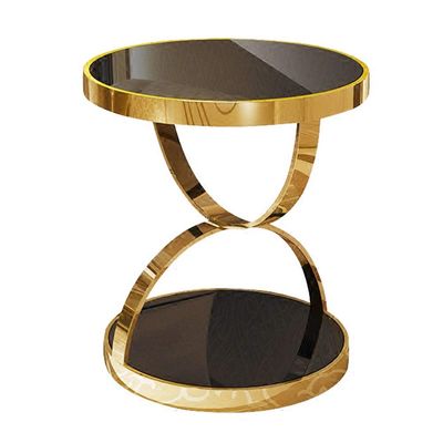 Tables WFF Living Room Sofa Side, Bedroom Mini, Bedside, Metal Frame, Marble Top - Gold (Size : 484850cm)