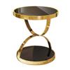 Tables WFF Living Room Sofa Side, Bedroom Mini, Bedside, Metal Frame, Marble Top - Gold (Size : 484850cm) view 1