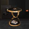 Tables WFF Living Room Sofa Side, Bedroom Mini, Bedside, Metal Frame, Marble Top - Gold (Size : 484850cm) view 2