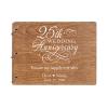 LifeSong Milestones Personalized 25th Wedding Anniversary Guest Book for Couple 25 Years of Marriage Celebration, Wooden Walnut Signature Registry Guest Book for Twenty Fifth Wedding (Walnut)