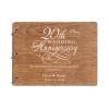 LifeSong Milestones Personalized 20th Wedding Anniversary Guest Book for Couple 20 Years of Marriage Celebration, Wooden Walnut Signature Registry Guest Book for Twentieth Wedding (Walnut) view 1