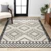JONATHAN Y Amir Moroccan Beni Souk Cream/Black Indoor Area Rug, 8x10, Bohemian, Scandinavian, Easy-Cleaning for Living Room, Bedroom, Kitchen, Pet Friendly, Non-Shedding (MOH200A-8) view 1