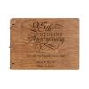 LifeSong Milestones Personalized 25th Wedding Anniversary Guest Book for Couple 25 Years of Marriage Celebration, Wooden Walnut Signature Registry Guest Book for Twenty Fifth Wedding (Walnut (Egvd))