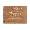 LifeSong Milestones Personalized 15th Wedding Anniversary Guest Book for Couple 15 Years of Marriage Celebration, Wooden Walnut Signature Registry Guest Book for Fifteenth Wedding (Walnut) view 1