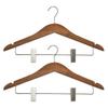 All Hung Up Hangers Slim Wood Hangers with Clips  Non-Slip Space Saving Clothes Hangers for Pants, Skirts & Coats, Heavy Duty Solid Wood, (High Gloss Mahogany, 24) view 1