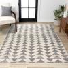 JONATHAN Y Aisha Moroccan Triangle Geometric Cream/Gray Indoor Area Rug, 8x10, Contemporary, Modern, Easy-Cleaning for Living Room, Bedroom, Kitchen, Pet Friendly, Non-Shedding (MOH206B-8) view 1