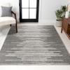 JONATHAN Y Aya Berber Stripe Geometric Gray/Cream Indoor Area Rug, 8x10, Contemporary, Modern, Easy-Cleaning for Living Room, Bedroom, Kitchen, Pet Friendly, Non-Shedding (MOH205B-8) view 1