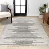 JONATHAN Y Aya Berber Stripe Geometric Cream/Gray Indoor Area Rug, 8x10, Contemporary, Modern, Easy-Cleaning for Living Room, Bedroom, Kitchen, Pet Friendly, Non-Shedding (MOH205A-8) view 1