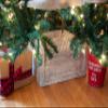 BARNWOODUSA Christmas Tree Collar or Box Made of Reclaimed Wood  Rustic Tree Skirt Replacement Blocks, Adds Farmhouse Charm  Natural, Hook-&-Loop Strip Panels 37x27 in., Whitewash view 1