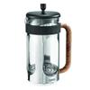 brim 8 Cup French Press, Quickly Brew Coffee in Under 5 Minutes, Classic Design with Modern Twist, Dishwasher Safe Carafe for Easy Cleaning, Replacement Filter Included, Stainless Steel/Wood view 2