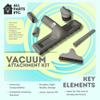 ALL PARTS ETC. 1.25" Gray Vacuum Attachment Kit (1-3/8" & 1-1/2") Floor & Dust Brush, Upholstery & Crevice Tool, Compatible with Shop Vacuum, Miele, Eureka, Kirby, Hoover & More view 2