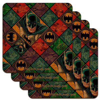 Batman and Villains Pattern Low Profile Novelty Cork Coaster Set