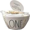 Rae Dunn 4 Piece WHOLE HALF THIRD QUARTER Glossy White Ceramic Measuring Cups Set view 1