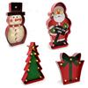 Bey-Berk LED Metal Holiday Sign Set (Set of 4), Santa, Snowman, Christmas Tree and Gift Box, Vintage Distressed Light-Up Christmas Decor, Wall or Table Display view 1