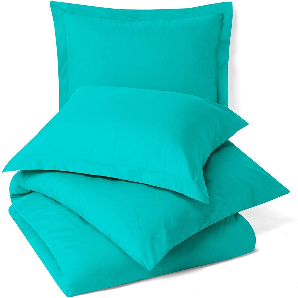 100% Egyptian Cotton 3Pc Duvet Set, King Size - 3Pc (1pc Duvet Cover + 2Pc Pillowcases), Hotel Quality 800 TC, 600 GSM,Teal, (90"x102")