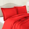 100% Egyptian Cotton 3Pc Duvet Set, King Size - 3Pc (1pc Duvet Cover + 2Pc Pillowcases), Hotel Quality 800 TC, 600 GSM,Cherry Red, (90"x102") view 3