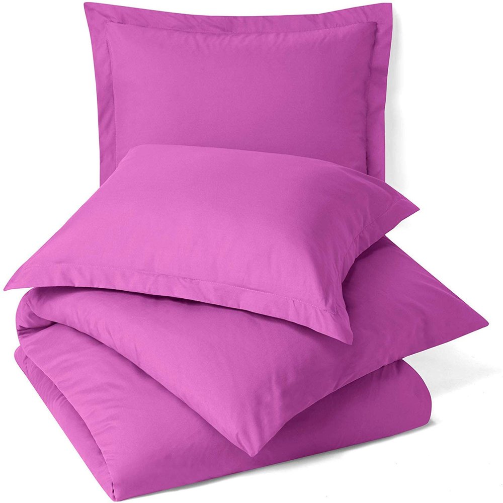 100% Egyptian Cotton 3Pc Duvet Set, King Size - 3Pc (1pc Duvet Cover + 2Pc Pillowcases), Hotel Quality 800 TC, 600 GSM,Radiant Orchid Purple, (90"x102")