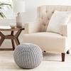 Urban Lifestyle Round Knit Pouf, Light Grey view 2