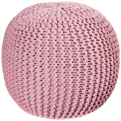 Urban Lifestyle Round Knit Pouf, Light Pink