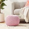 Urban Lifestyle Round Knit Pouf, Light Pink view 2