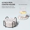 Metal Coasters Holder Black (4 inches) Wrought Iron for Both Round and Square Coasters view 4
