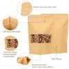 Blisstime 50 Pack Kraft Paper Stand Up Pouch Bags, Resealable Bag with Transparent Window and Tear Notch for Multipurpose Storage (6 X 8.6 Inches) view 3