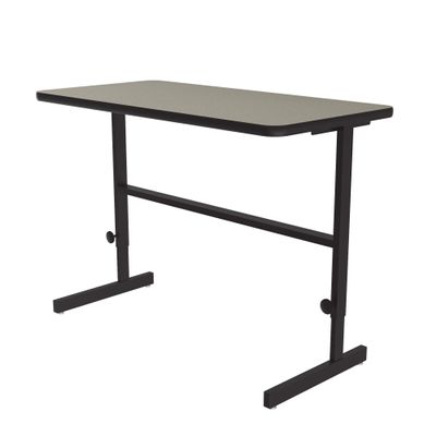 Correll 24"x48" Adjustable Height (34"-42") Standing Desk, Table/Work Station, Savannah Sand HP Laminate, Steel Frame, Made in The USA (CST2448-54)
