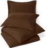 100% Egyptian Cotton 3Pc Duvet Set, King Size - 3Pc (1pc Duvet Cover + 2Pc Pillowcases), Hotel Quality 800 TC, 600 GSM,Chocolate Brown, (90"x102") view 1