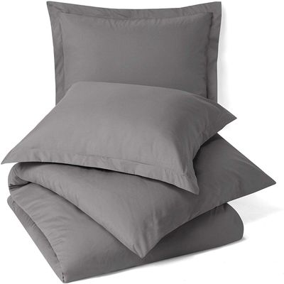 100% Egyptian Cotton 3Pc Duvet Set, King Size - 3Pc (1pc Duvet Cover + 2Pc Pillowcases), Hotel Quality 800 TC, 600 GSM,Stone Gray, (90"x102")