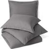 100% Egyptian Cotton 3Pc Duvet Set, King Size - 3Pc (1pc Duvet Cover + 2Pc Pillowcases), Hotel Quality 800 TC, 600 GSM,Stone Gray, (90"x102") view 1