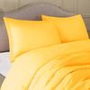100% Egyptian Cotton 3Pc Duvet Set, King Size - 3Pc (1pc Duvet Cover + 2Pc Pillowcases), Hotel Quality 800 TC, 600 GSM,Yellow, (90"x102") view 3