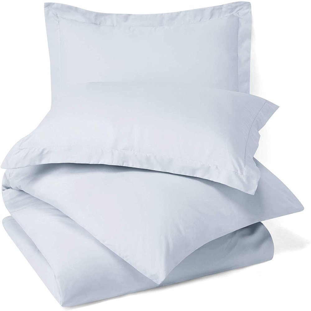 100% Egyptian Cotton 3Pc Duvet Set, King Size - 3Pc (1pc Duvet Cover + 2Pc Pillowcases), Hotel Quality 800 TC, 600 GSM, Ice Blue, (90"x102")
