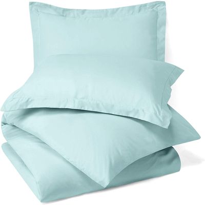 100% Egyptian Cotton 3Pc Duvet Set, King Size - 3Pc (1pc Duvet Cover + 2Pc Pillowcases), Hotel Quality 800 TC, 600 GSM,Light Baby Blue, (90"x102")